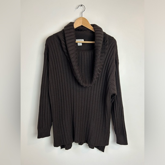 Vintage Chocolate Brown Cowl Neck Sweater - Picture 3 of 7